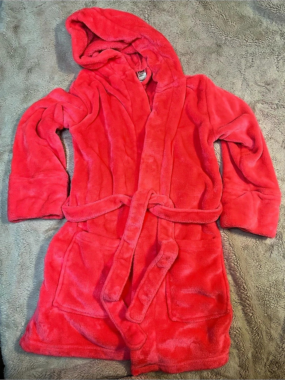 Victoria's Secret PINK Plush Hooded Robe Red XS/S